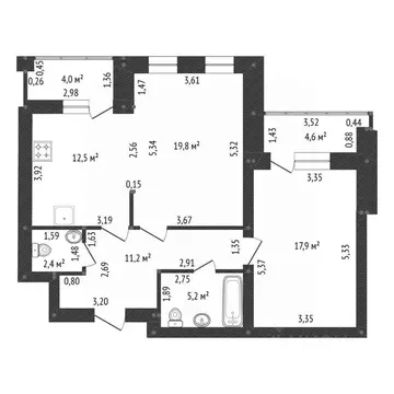 2-к кв. Башкортостан, Уфа бул. Ибрагимова, 32 (77.6 м)