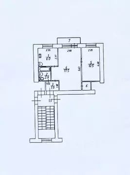 2-к кв. Московская область, Долгопрудный Первомайская ул., 60 (40.7 м)