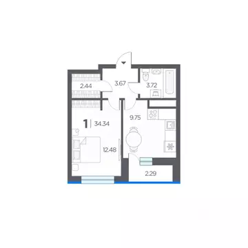 1-к кв. Рязанская область, Рязанский муниципальный округ, с. Дядьково ...