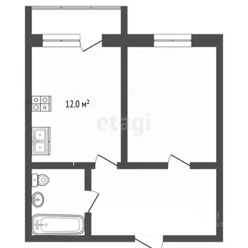 1-к кв. Вологодская область, Вологда ул. Гагарина, 80Ак4 (38.0 м)