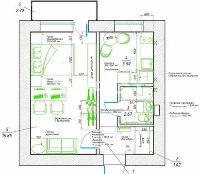 1-комнатная квартира: Воронеж, Красноармейская улица, 33/13 (30.9 м)