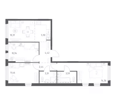 3-к кв. Башкортостан, Уфа ул. Рашита Манурова (66.73 м)