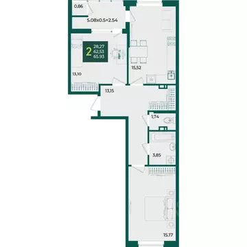 2-к кв. Краснодарский край, Краснодар Образцово мкр,  (65.93 м)