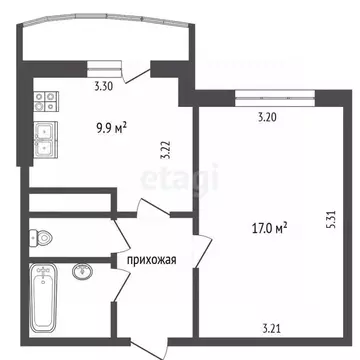 1-к кв. Белгородская область, Белгородский район, Дубовское с/пос, ...