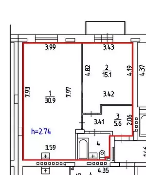 2-комнатная квартира: Пермь, Лобвинская улица, 33 (55.5 м)