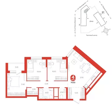 4-к кв. Свердловская область, Екатеринбург ул. Патриса Лумумбы, 4А ...