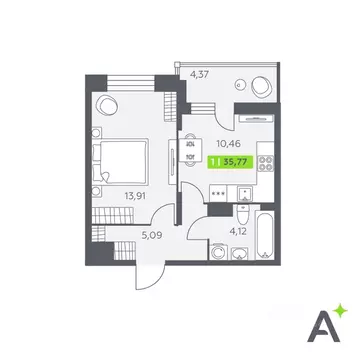 1-к кв. Ленинградская область, Всеволожский район, Заневское городское ...