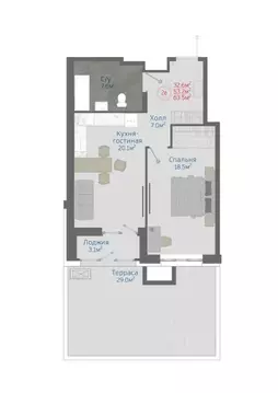 2-к кв. Воронежская область, Новоусманский район, пос. Отрадное ул. ...