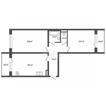 2-к кв. Мордовия, Саранск ул. Сураева-Королева, 5 (66.0 м)