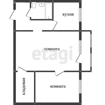 2-комнатная квартира: Миасс, улица Победы, 25 (43.3 м)