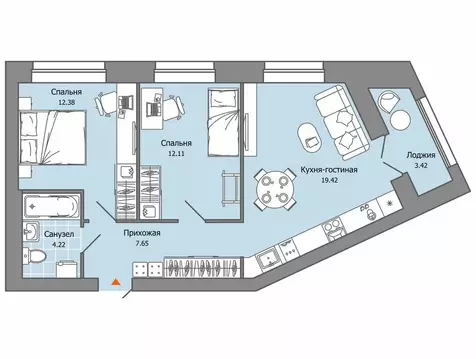 2-комнатная квартира: Ульяновск, жилой комплекс Город Новаторов, 5 (57 ...