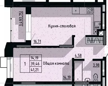 1-к кв. Саха (Якутия), Якутск пос. Геологов,  (41.21 м)