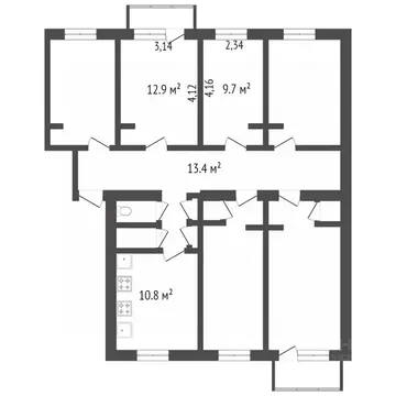 6-к кв. Ярославская область, Ярославль ул. Зелинского, 7а (105.9 м)