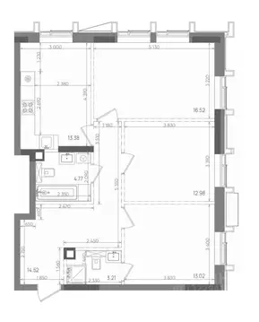 3-к кв. Татарстан, Казань Вознесенский Квартал жилой комплекс (78.4 м)