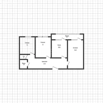 3-комнатная квартира: Махачкала, улица Пржевальского, 42 (71.3 м)