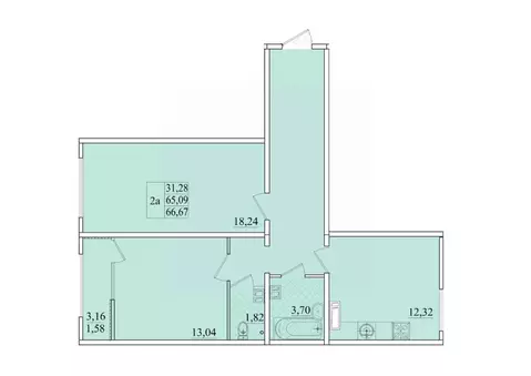 2-к кв. Крым, Симферопольский район, с. Мирное МирГрад жилой комплекс ...