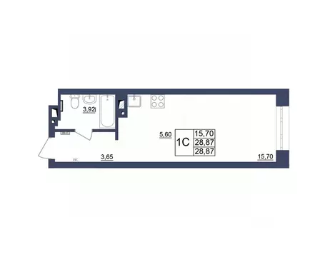 Студия Башкортостан, Уфа Космос жилой комплекс, лит1 (28.96 м)