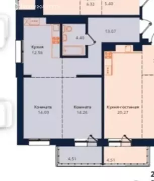 2-комнатная квартира: Иркутск, улица Юрия Левитанского, 16 (63 м)