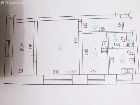 2-комнатная квартира: Барнаул, улица Максима Горького, 64А (47.8 м)