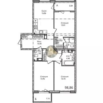 3-комнатная квартира: Сестрорецк, Авиационная улица, 5к2 (98.86 м)