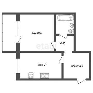 1-комнатная квартира: Омск, бульвар Архитекторов, 17/1 (40 м)