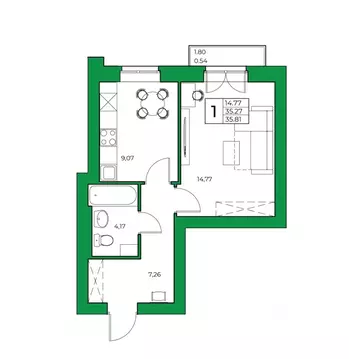 1-к кв. Башкортостан, Уфимский район, Зубовский сельсовет, с. Зубово ...