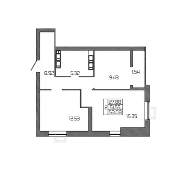 2-к кв. Волгоградская область, Волгоград Селена жилой комплекс (53.09 ...