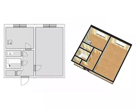 1-к кв. Ленинградская область, Всеволожский район, Романовское с/пос, ...