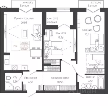 2-к кв. Алтай, Майминский район, с. Майма ул. Энергетиков (86.63 м)