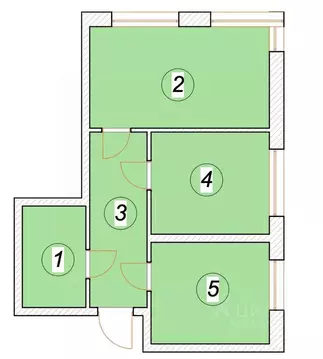 2-к кв. Ульяновская область, Ульяновск Бакинский пер. (56.11 м)