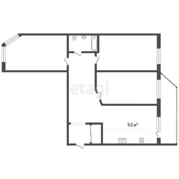 3-к кв. Архангельская область, Архангельск просп. Обводный Канал, 9к3 ...