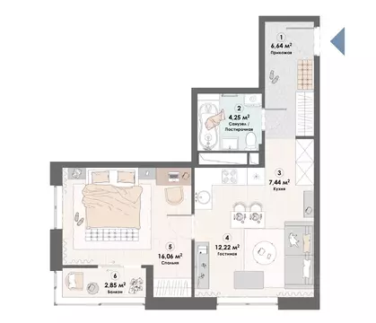 1-к кв. Московская область, Пушкино Надсоновский туп. (49.49 м)