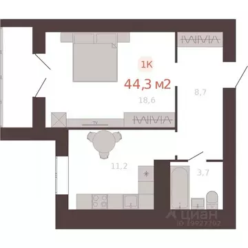 1-к кв. Алтайский край, Новоалтайск ул. Южсиба, 52А (44.3 м)