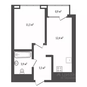 1-к кв. Башкортостан, Уфа ул. Энтузиастов, 15 (34.0 м)