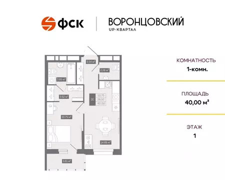1-к кв. Ленинградская область, Мурино Всеволожский район, Лесная ул., ...