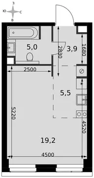 Квартира-студия: Москва, САО, Хорошёвский район (33.6 м)