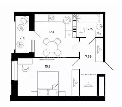 1-к кв. Липецкая область, Липецк просп. Победы (41.1 м)