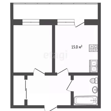 1-к кв. Свердловская область, Екатеринбург ул. Рощинская, 21к1 (47.0 ...
