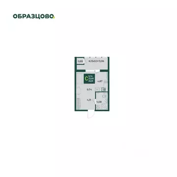 Студия Краснодарский край, Краснодар Образцово мкр,  (26.91 м)