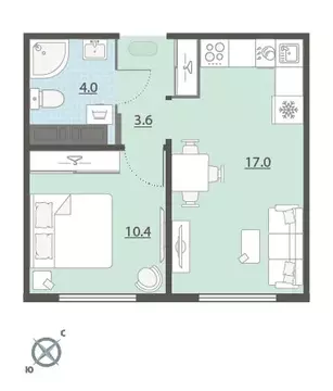 1-комнатная квартира: Екатеринбург, микрорайон Широкая Речка, жилой ...