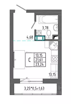 Студия Воронежская область, Воронеж Нижняя ул., 32 (23.24 м)