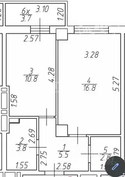 1-к кв. Ростовская область, Ростов-на-Дону просп. 40-летия Победы, ...