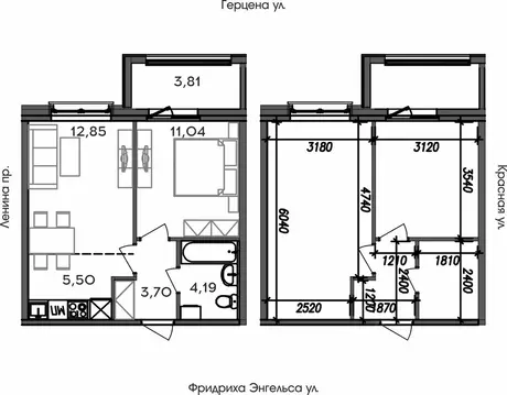 2-к кв. Карелия, Петрозаводск ул. Герцена, 26 (41.09 м)