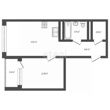1-к кв. Тюменская область, Тюмень ул. Щербакова, 136 (40.4 м)