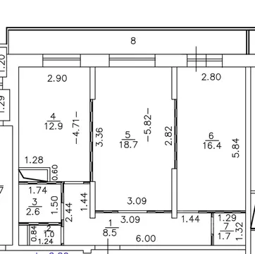 2-к кв. Московская область, Химки Планерная мкр, 23 (72.0 м)