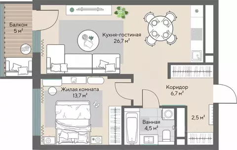 1-к кв. Свердловская область, Екатеринбург ВИЗ жилрайон, Нагорный ...
