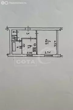 1-комнатная квартира: Воронеж, проспект Труда, 59 (35.3 м)