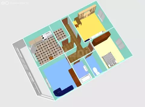 3-комнатная квартира: Южно-Сахалинск, Комсомольская улица, 239 (61.6 ...
