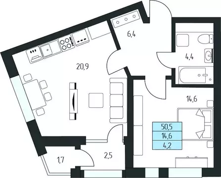1-к кв. Карачаево-Черкесия, Зеленчукский район, с. Архыз  (48.06 м)