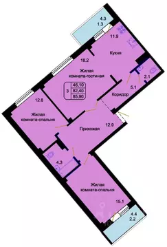 3-к кв. Псковская область, Псковский район, Писковичская волость, д. ...